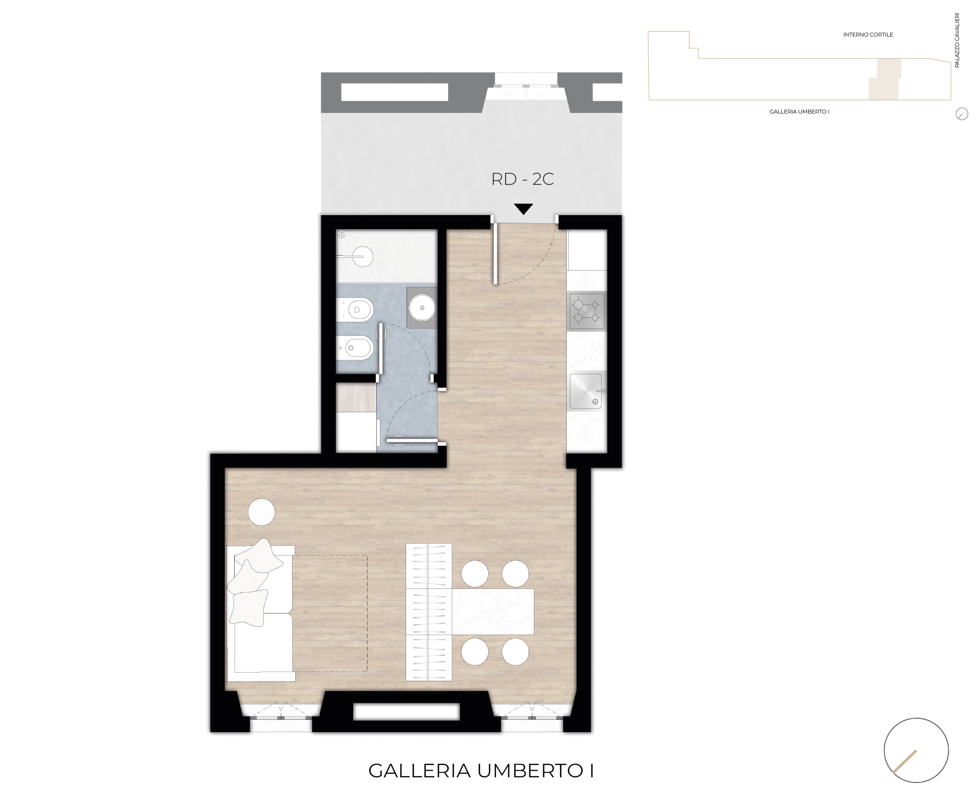 Basilike IPI Agency - Residenze Doranea - 2C - Planimetria Monolocale