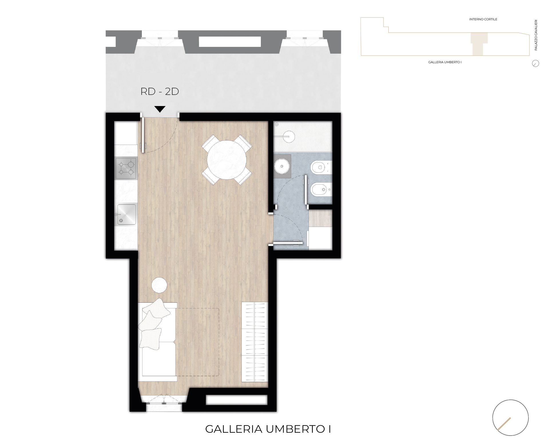 Basilike IPI Agency - Residenze Doranea - 2D - Planimetria Monolocale