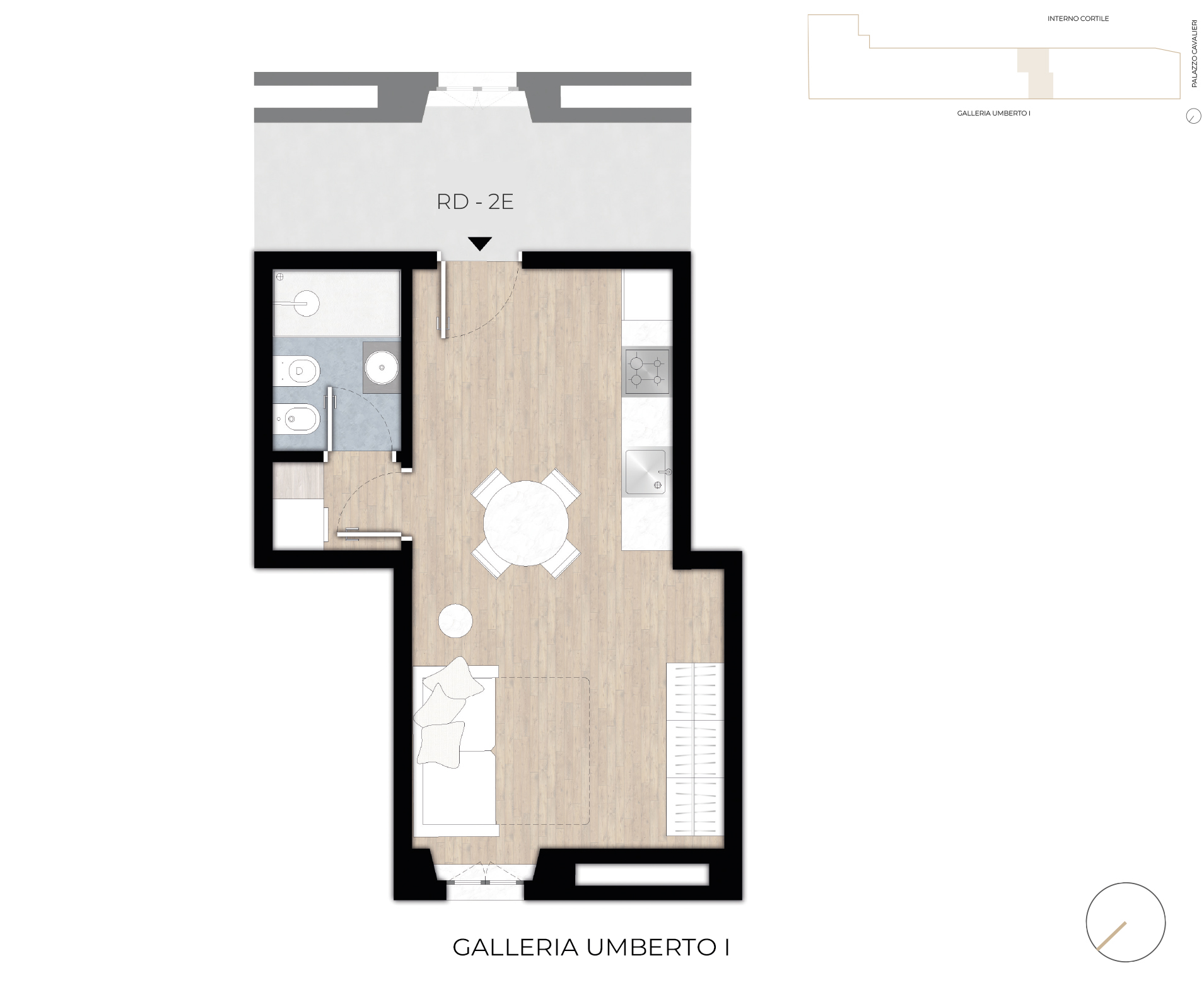 Basilike IPI Agency - Residenze Doranea - 2E - Planimetria Monolocale