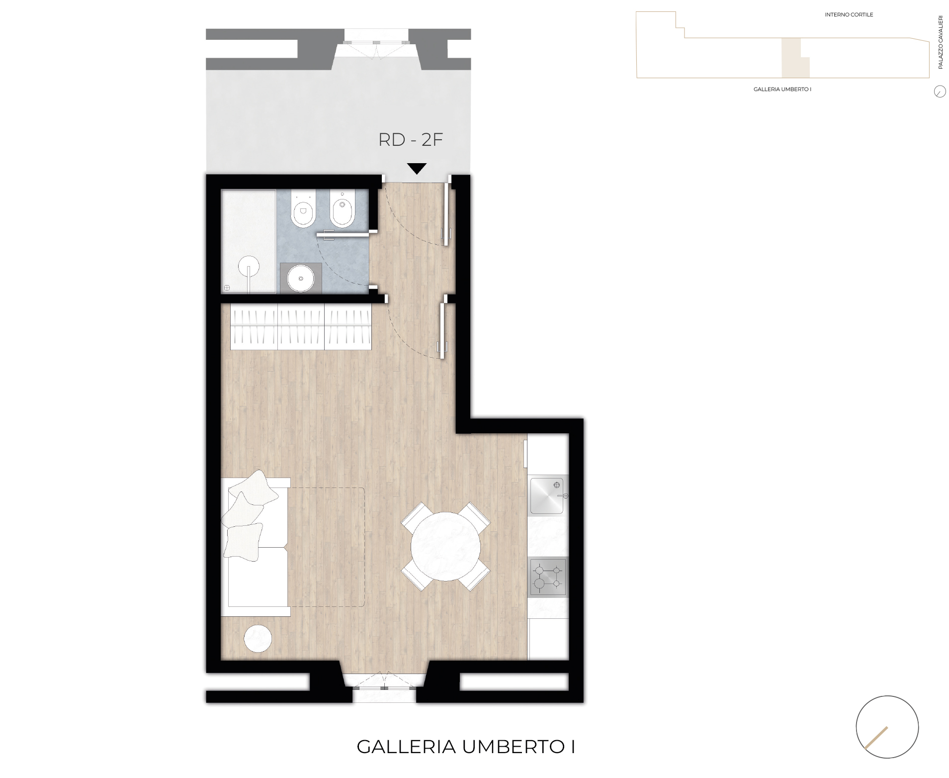 Basilike IPI Agency - Residenze Doranea - 2F - Planimetria Monolocale