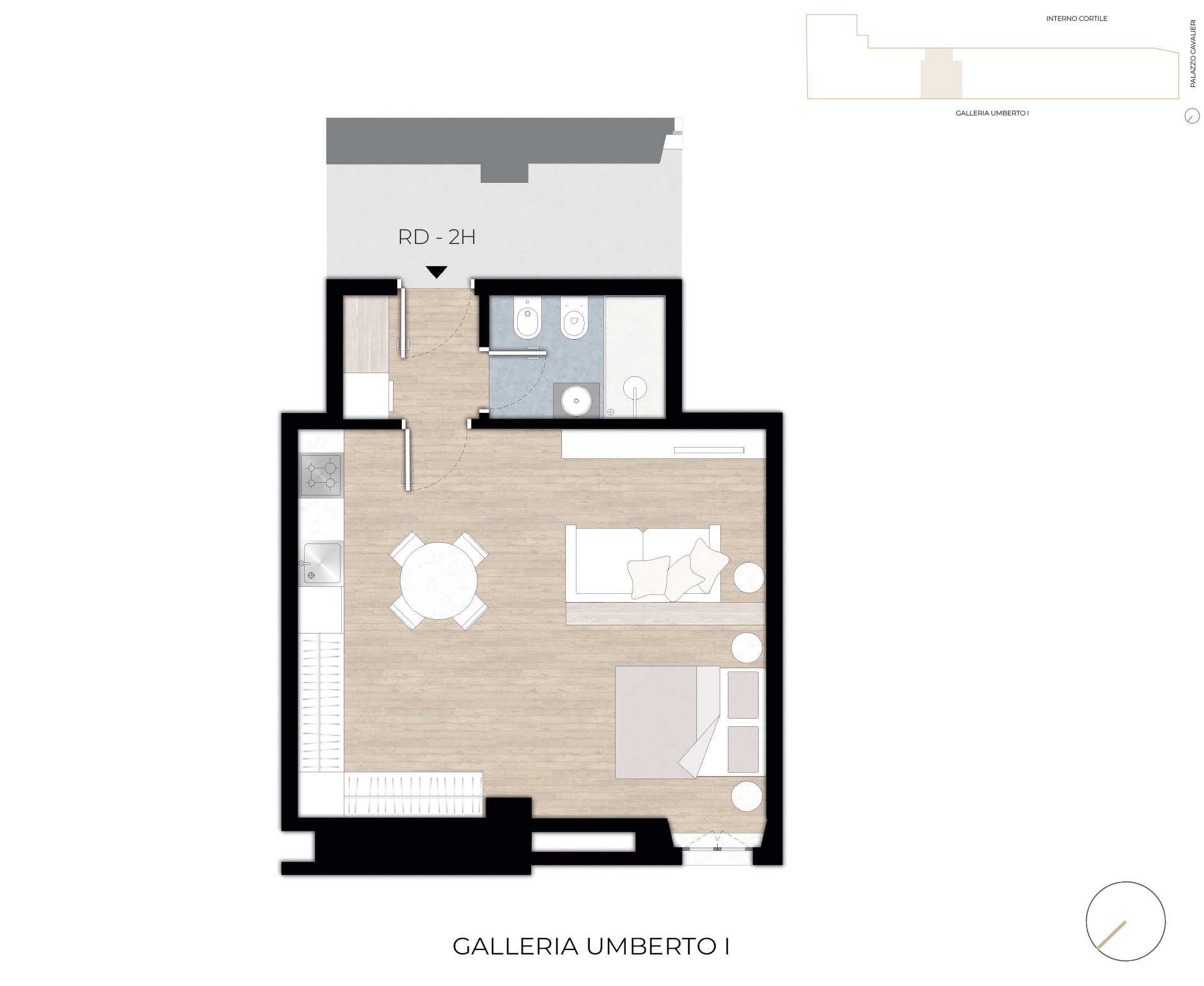 Basilike IPI Agency - Residenze Doranea - 2H - Planimetria Monolocale