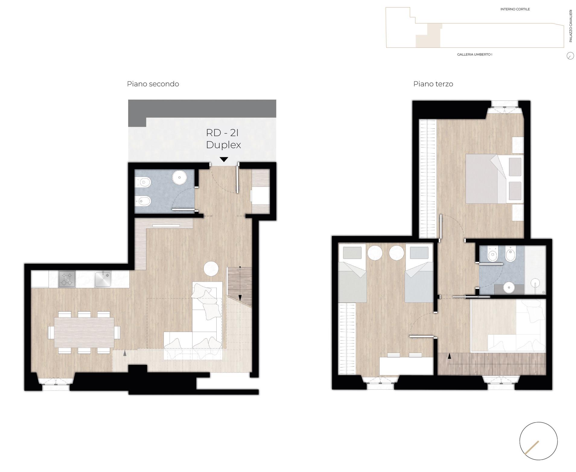 Basilike IPI Agency - Residenze Doranea - 2I - Planimetria Trilocale Duplex