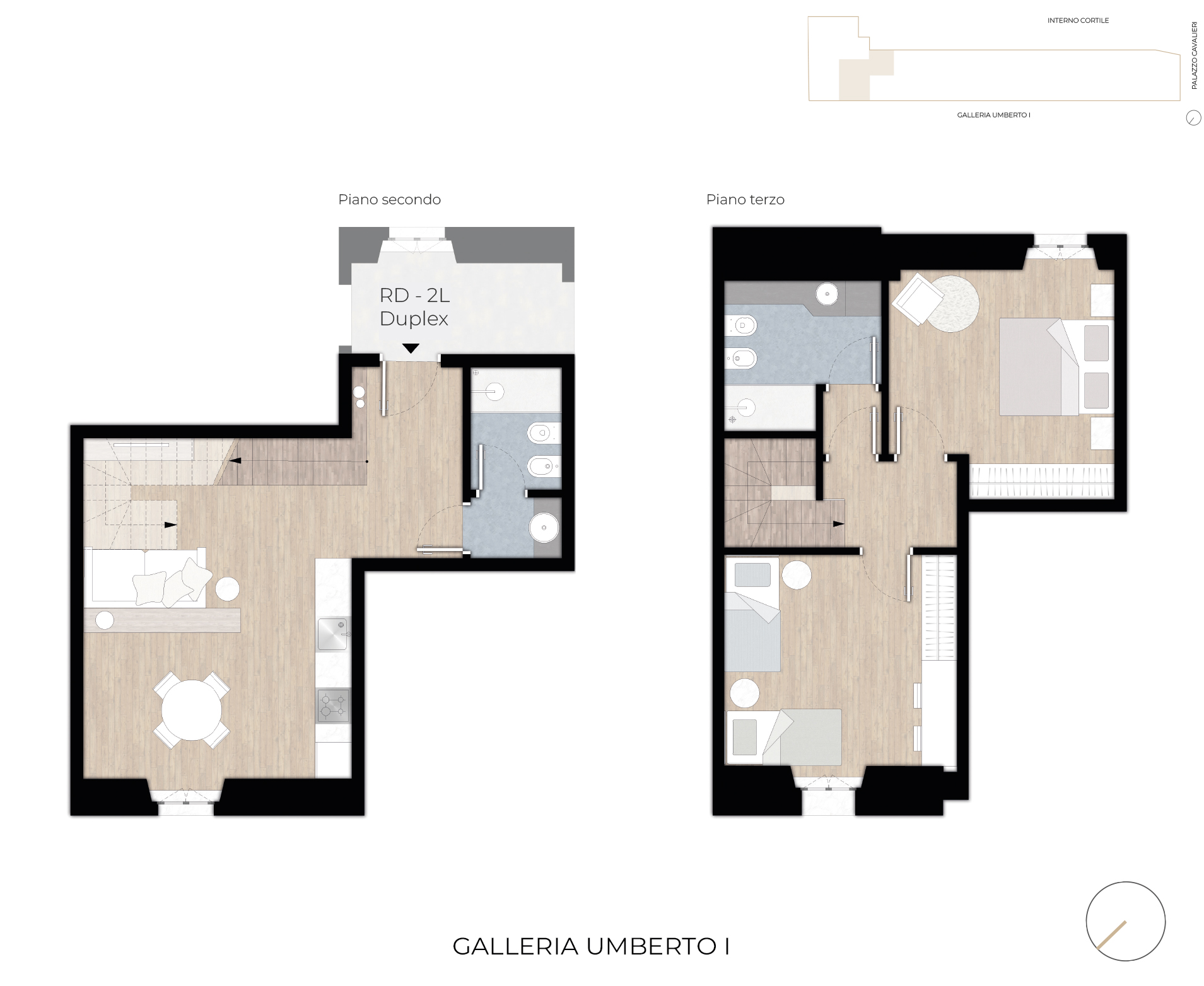 Basilike IPI Agency - Residenze Doranea - 2L - Planimetria Trilocale Duplex