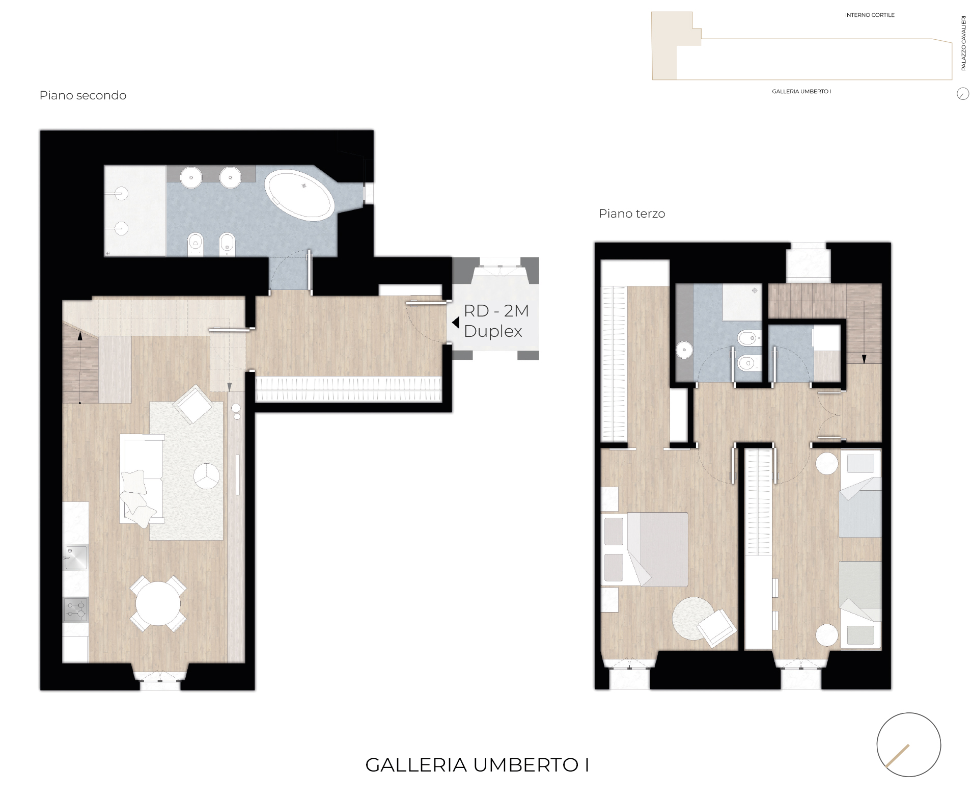 Basilike IPI Agency - Residenze Doranea - 2M - Planimetria Trilocale Duplex