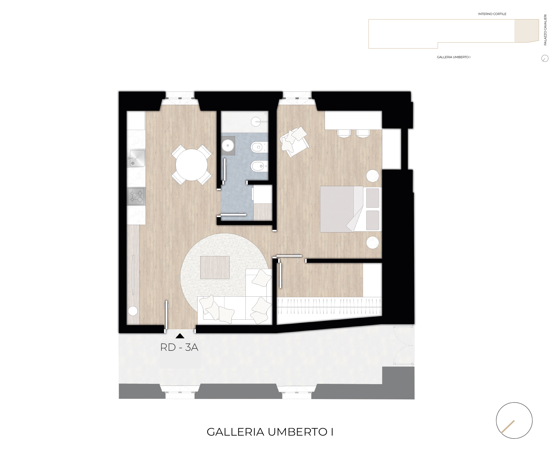 Basilike IPI Agency - Residenze Doranea - 3A - Planimetria Bilocale